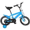 FENNNDS Bicicletta per bambini da 4 a 6 ragazzi e ragazze, 4 colori, con ruote di supporto e stabilizzatori, freni a mano, pneumatici in gomma, volante, regolabile in altezza (blu)