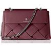 nudaluna Borsa a spalla LIVIA decoro intreccio-pelle sintetica cruelty free(PU)- cm 26x9x16 colore Bordeaux-design winter 2022-23- Art. NL560062 anche in altri colori