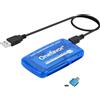 Onefavor Lettore di schede SmartMedia, strumento di scrittura, adattatore universale multi-scheda USB, hub sottile, lettura di Smart Media, xD, SD, MMC, CF, MD, schede di memoria flash per Windows, Mac, Linux