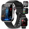 Marsyu 2024 Nuovo Smartwatch Uomo con ECG/Pressione Arteriosa/Sonno/Cardiofrequenzimetro/Temperatura Corporea/SpO2, 1,96 Orologio Fitness con Telefonica SOS/150+modalità Sport, iOS Android IP68