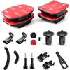 YHTSPORT Supporto Attacchi adesivi Curvi Piatti, 16 Pezzi Attacco Casco con 3M Adesivo, Supporto Casco per Action Cam, Attacco Adesivo Accessori per GoPro e Altre Action Cam