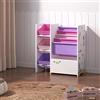 [en.casa] Scaffale per Cameretta con Contenitori Morbidi a Scaletta e 3 Cassetti Pieghevoli Porta Giochi - Mobile a Misura di Bimbi - Decorazione Oceano - Rosa/Viola
