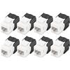 DIGITUS DN-93603 - Modulo Keystone Cat 6-8 Pezzi - Presa di Rete RJ45 Cat6 Non schermata - 250 MHz - 1GBase-T - 1 Gbit/s - da AWG 26 a AWG 22 - Installazione Senza Attrezzi