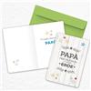 LINA OFFICINE GRAFICHE CREATIVE biglietto auguri papa festa papa con la scritta PAPA' PER UN FIGLIO IL VERO EROE