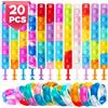 JUAUO 20Pezzi Orso Bracciale in Silicone, Set da Gioco con Colori Misti Bracciale in Gomma, Push Pop Bubble Fidget Giocattolo per Bambini/Adulti, Regali Natale Regalo Gadget per Feste Bambini di Compleanno