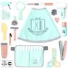 UMU® Set Parrucchiere Bambini in Legno con Borsa Strumenti: Mantello, Forbici, Piastra, Specchio e Altro, Gioco d'Imitazione, 18 Pezzi Kit Capelli per Bambino e Bambina da 3, 4, 5 Anni
