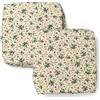 PARAMAISON Cuscini Sedia Provenzale con Fascia Elastica, Set da 2 pezzi, Imbottito, Sfoderabile con Zip, Allaccio Rinforzato, Fantasia Verde, 40x40x3,5 cm