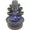 KinHall Fontana d'acqua Buddha statua fatta a mano in resina Buddha statua acqua corrente LED Fontana interna Zen Ornamenti Waterscape Feng Shui Home Office Ornamento (C)