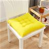 ZOCIS Cuscini quadrati per sedie comode, per sedie da cucina e sala da pranzo, con lacci antiscivolo, per sedie da casa, ufficio, soggiorno e giardino, 2 pezzi, 40 x 40 x 6 cm, giallo