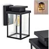 hofstein Lampada da parete per esterni Tieva, lampada moderna in metallo/vetro in nero, 1 luce, lampada angolare, E27, lampada da esterno verso il basso con effetto luce per la zona d'ingresso, senza lampadina