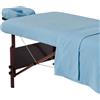 Master Massage Set di 3 rivestimenti in flanella, per lettino da massaggio, salon, cotone, colore: celeste