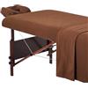 Master Massage Set di 3 rivestimenti in flanella, per lettino da massaggio, in cotone, colore: marrone