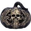 Nemesis Now Teschio di zucca barocca da 16,7 cm, resina, zucca nera e teschio dorato, decorazione per Halloween, design barocco, riutilizzabile, fuso in resina di alta qualità, sapientemente dipinto a