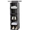 LOVE !T STORE !T LOVE IT STORE IT Premium Mensola Sospesa - Organizer Armadio Da Appendere - Lino - Pieghevole - Rinforzi in Legno E Cartone - Con 5 Scomparti - Stabile - Grigio - 30x30x100cm