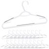 Relaxdays Set da 20 Grucce Appendiabiti, Stampelle in Plastica, Asta per Pantaloni Gonne Cravatte, Antiscivolo, Bianche