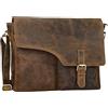 STILORD 'Valerian' Borsa messenger in pelle uomo Grande borsa a tracolla per università ufficio lavoro Portadocumenti Borsa per il computer portatile 15,6 pollici, Colore:marrone medio