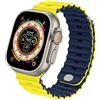 Anlinser Compatibile con Cinturino Apple Watch 49mm 45mm 44mm 42mm, Cinturini di Silicone Compatibile con Apple Watch Ultra 2/Ultra SE Serie 9 8 7 6 5 4 3(Giallo/Blu Scuro)