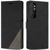 SONWO Cover per Xiaomi Mi Note 10 Lite Custodia, Flip Caso in PU Pelle Case Cover Premium Portafoglio Custodia per Xiaomi Mi Note 10 Lite, Supporto Stand, Slot per Schede, Nero