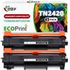 EBY TN-2420 TN2420 TN2410 (con Chip) Cartuccia Toner Compatibile per Brother MFC-L2710DN MFC-L2710DW MFC-L2730DW MFC-L2750DW DCP-L2550DN DCP-L2530DW DCP-L2510D HL-L2375DW HL-L2370DN HL-L2350DW