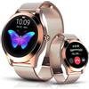 LUNIQUESHOP Smartwatch Donna ROUND | Orologio Digitale Fitness Tracker con Cardiofrequenzimetro da Polso | Contapassi | Notifiche Messaggi | Impermeabile IP67 | Smart Band Orologio per Android iOs