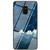 MadBee Cover per Samsung Galaxy A8 Plus 2018/A5 Plus 2018 [con Pellicola Proteggi Schermo],Custodia Protettiva in Vetro Temperato 9H [Cielo Stellato]+Cornice Paraurti in Silicone Cover Case (Blu)