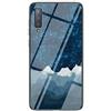 MadBee Cover per Samsung Galaxy A750 / A7 2018 [con Pellicola Proteggi Schermo],Custodia Protettiva in Vetro Temperato 9H [Cielo Stellato] + Cornice Paraurti in Silicone Cover Case (Stellato Blu)