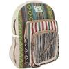 GURU SHOP Zaino colorato etnico canapa - beige/rosso, uomo/donna, 35 x 24 x 15 cm, fantasia borsa in tessuto, Beige/verde, Taglia unica