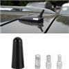 CGEAMDY Antenna per Auto Corta, Adattatore per Antenna Corta Stelo Corto per Tetto in Lega Di Alluminio Con Viti, Antenna Tetto a Stelo Corto Da 3cm Auto, Autoradio Con Forte Funzione Di Ricezione