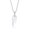 COAI Collana da Donna Catena in Acciaio Inox con Ciondolo Ala d'Angelo in Cristallo di Rocca, Collana Quarzo Ialino da Donna