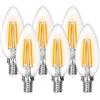 Lepro Lampadine LED E14 a Filamento, 4W Equivalenti a 40W Lampadina LED E14 Luce Calda 2700K 470 Lumen, Lampadine a Candela C35 SES Stile Vintage Retro per Casa - Confezione da 6