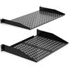 Pyle 19-Inch 1U+2U Server Rack Shelves - Universal Device Server Rack Mounting Tray, For Good Air Circulation, Cantilever Mount, Wall Mount Rack, Computer Case Mounting Tray, Black