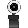 Okiyakusama Mini Webcam 1080P/2K/5MP con Luce di Riempimento Ad Anello E Microfono, Messa a fuoco fissa 1080p