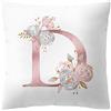 KIRALOVE Federa per cuscino 45x45 cm lettera D iniziale alfabeto nome rose fiori colore bianco decorativa divano letto camera casa arredo regalo elegante romantico personalizzato