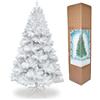 SHATCHI Albero di Natale in Legno d'Alaska, Nero/Verde/Bianco, con Supporto in Metallo, Decorazione per la casa, PVC, 8Ft/240CM