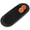 Yvttve Vassoio bagno Portaoggetti in Acciaio inox, Vassoio Nero Decorativo per Dolci, Ovale Vassoio da portata per Caffe, gioielli, candele, cosmetici tovagliolo vassoi (Nero, 30 CM 1 Pezzo)