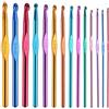 AARNAV Uncinetto in alluminio multicolore, per lavori a maglia, per maglioni e vestiti di lana, in metallo, multicolore, da 2 mm a 12 mm, 15 cm (2 mm)