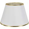 DULEE, lampada da tavolo, 6,3 cm, paralume per comodino, lampada da parete, Bianco con bordo dorato., (Top)4.8 x (Höhe)6 x (Unterseite)6.3