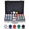 VEVOR Set di Fiches da Poker, Set Poker 500 Pezzi, Set Completo Fiches da Carte da Giochi con Valigetta in Alluminio, Fiches da Poker 9-10 Giocatori, Carte, Bottoni Dadi per Texas Hold'em, Blackjack