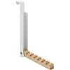 Relaxdays Appendiabiti da Porta Pieghevole, 6 Ganci, da Appendere, per Porte Spesse 2 cm, in Metallo e Legno, Bianco