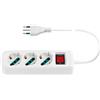 Vimar 0R00637.CC.B Presa multipla con interruttore automatico di protezione e cavo da 1,5 m, 3 uscite SICURY universale standard italiano, spina 10 A standard italiano, bianco