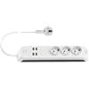 Vimar 00447.CK.B Presa multipla smart, compatibile con Alexa e Google Home, 3 uscite SICURY, 4 porte USB, interruttore luminoso, telecomando locale e remoto tramite applicazione, spina standard DE/FR