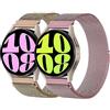 LEIXIUER 2 Pezzi Cinturino Orologio 20mm, Orologio Cinturini Maglia Milanese, Magnetic Cinturino in Acciaio Inossidabile, per Galaxy watch 6 5 4 active 2 40mm 44mm 42mm 46mm 43mm 47mm(Rosa oro/Rosa pink)