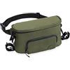 hauck Marsupio e Borsa Passeggino 2in1, Verde Oliva - 17 x 11 x 32 cm - Grande Borsone a Tracolla per Uomo e Donna - Ganci a Strappo Universale per Fissaggio al Manubrio - Cintura Regolabile