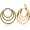 Vankula Peso Lobo Pesi Orecchie ear weights dilatatori in Acciaio inossidabile Anelli Impilati lobi piercing espansori Gioielli Uomo Donna 5mm 6mm 12mm Nero Argento Oro (5mm Oro)