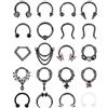 ADRAMATA 20 PCS 16G Septum Piercing Acciaio Chirurgico Piercing Naso Cerchio Naso Anelli Cerchio Set CZ Nostril Piercing Trago Cartilagine Helix Piercing Orecchino Piercing Septum Gioielli