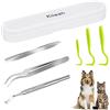 Kiiwah 6pcs Pinza per Zecche, Pinzette per Zecche in Acciaio Inox, Gancio Rimozione Zecche per Animali, Cani e Gatti