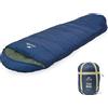 Naturehike Sacco a Pelo a Mummia Ultra Leggero per Adulti, Caldo per 3-4 Stagioni, Impermeabile, per Interni, Campeggio, Escursionismo, Alpinismo, Viaggi, Backpacking, Festival, Hiking, Outdoor (Blu)