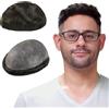 Lordhair Protesi Capelli Uomo, Pelle Super Sottile da 0,03 mm Tutti con loop a V Parrucca da Uomo per Sistema Capillare da 8x10 Pollici Dimensione Della Base