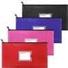 UNINGYI 4 Pezzi Busta Porta Soldi, Cartelle con Cerniera in PU, Pochette Portadocumenti, Busta Porta Documenti A5, Impermeabili Borsa Porta Soldi con Cerniera per Cosmetici, Denaro Contante, Monete