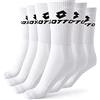 Lotto 6 Paia Calzini Tennis Uomo, in Morbido Cotone, con Doppia Fascia Traspirante nel Piede, Supporto Elastico Arco Plantare, Certificati OEKO-TEX, Bianco, 39-42, Calze Uomo